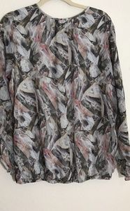 Bonita Eur Sz 42 US 10 Watercolor Look Print Top